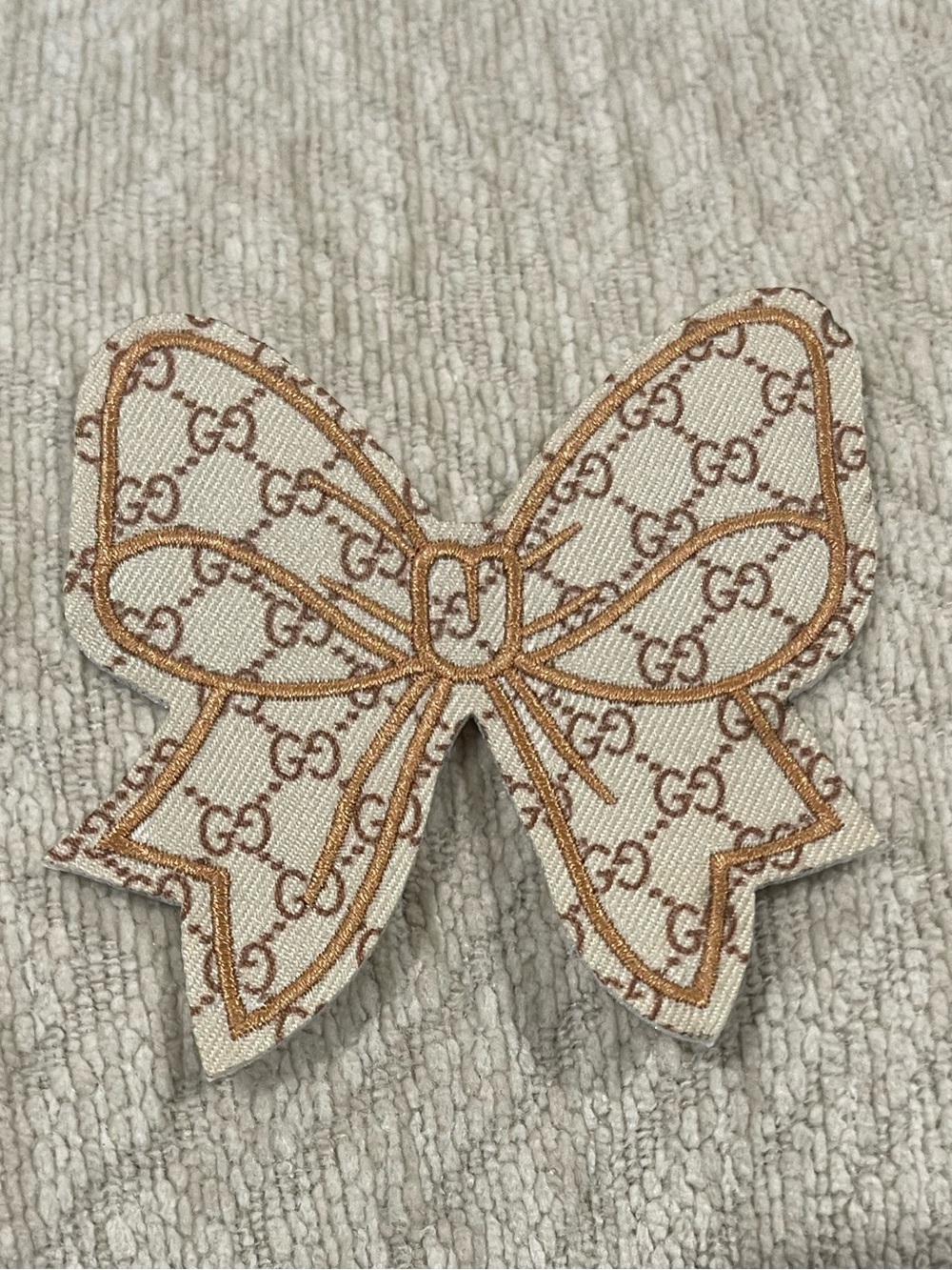 Designer-Inspired GG monogram Bow Small Iron on Patch